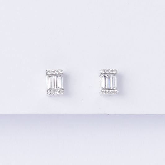 Deco Diamond Stud Earrings