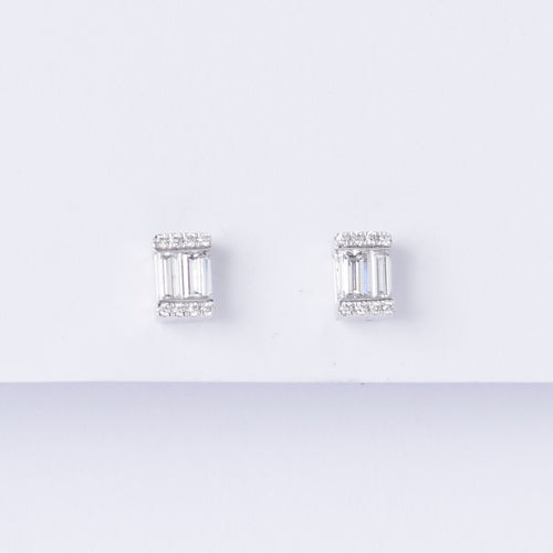 Deco Diamond Stud Earrings