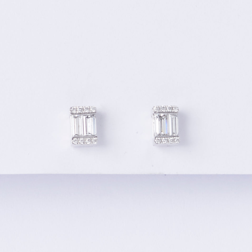 Deco Diamond Stud Earrings
