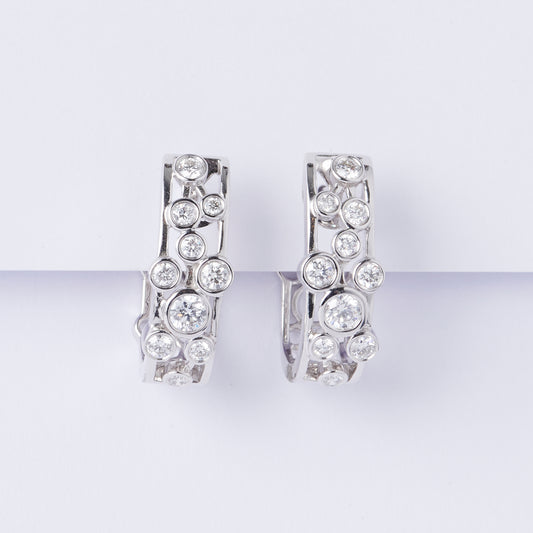 Diamond Bubble Huggie Earrings