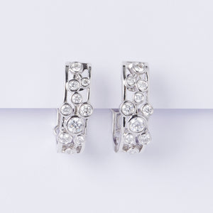 Diamond Bubble Huggie Earrings
