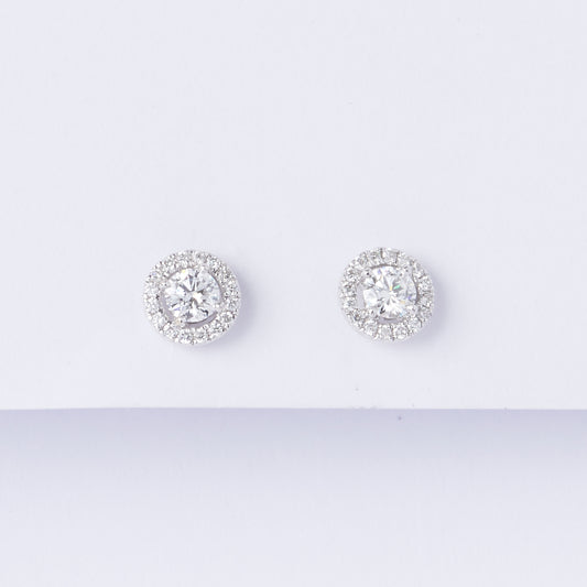 Diamond Gap Halo Stud Earrings