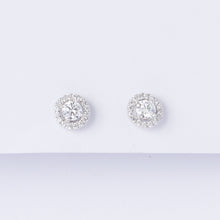Load image into Gallery viewer, Diamond Gap Halo Stud Earrings
