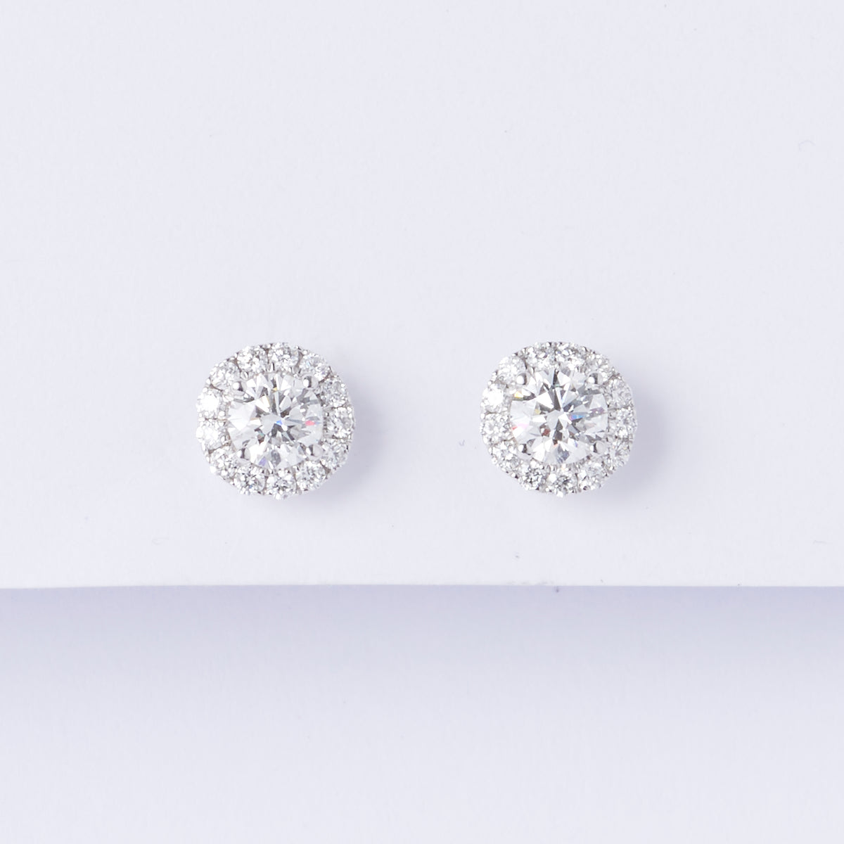 Diamond Halo Stud Earrings