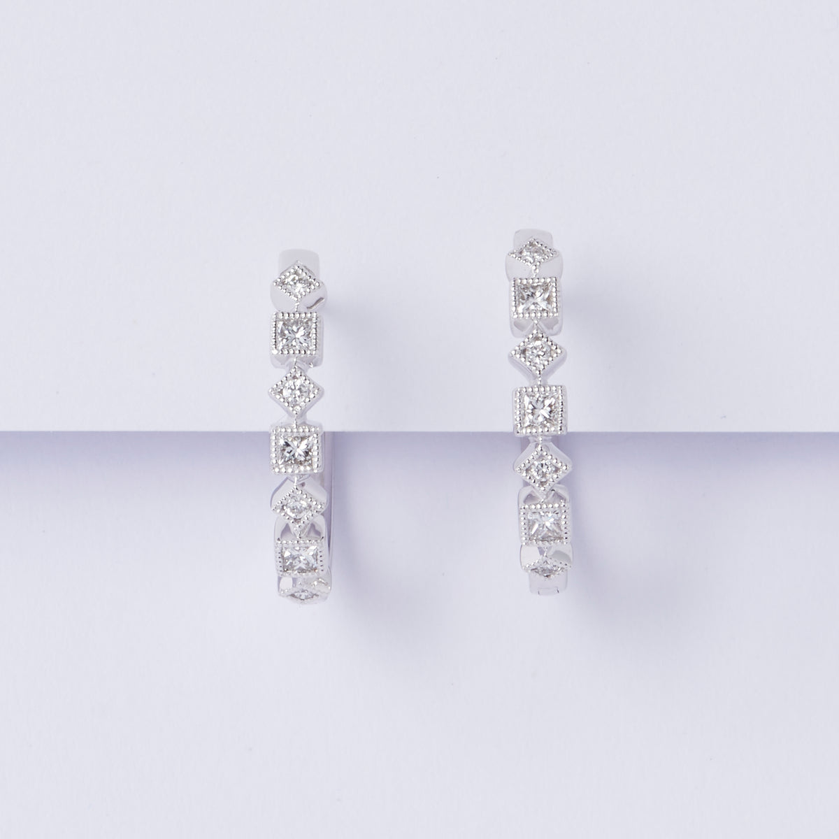 Diamond Princess Huggie Earrings