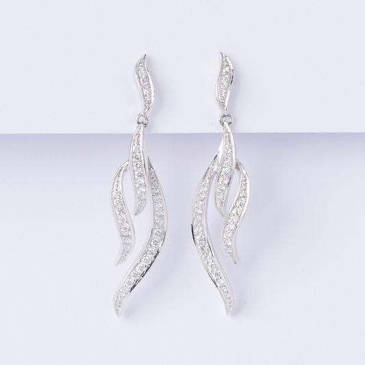 Diamond Ribbon Earrings