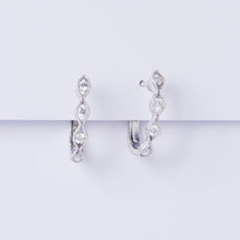 Load image into Gallery viewer, Diamond Ripple Huggie Earrings