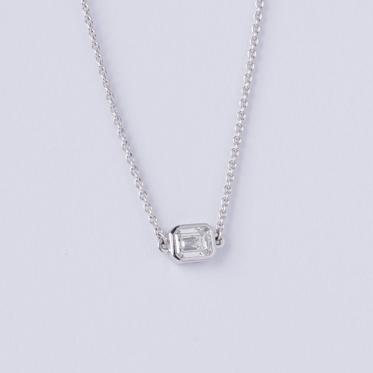 Emerald Cut Diamond Pendant