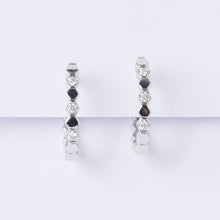 Load image into Gallery viewer, Hexagonal Diamond Huggie Earrings