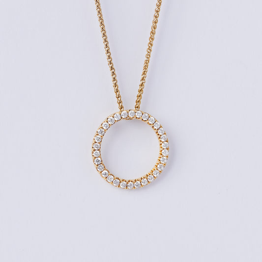 Large Diamond Circle Pendant