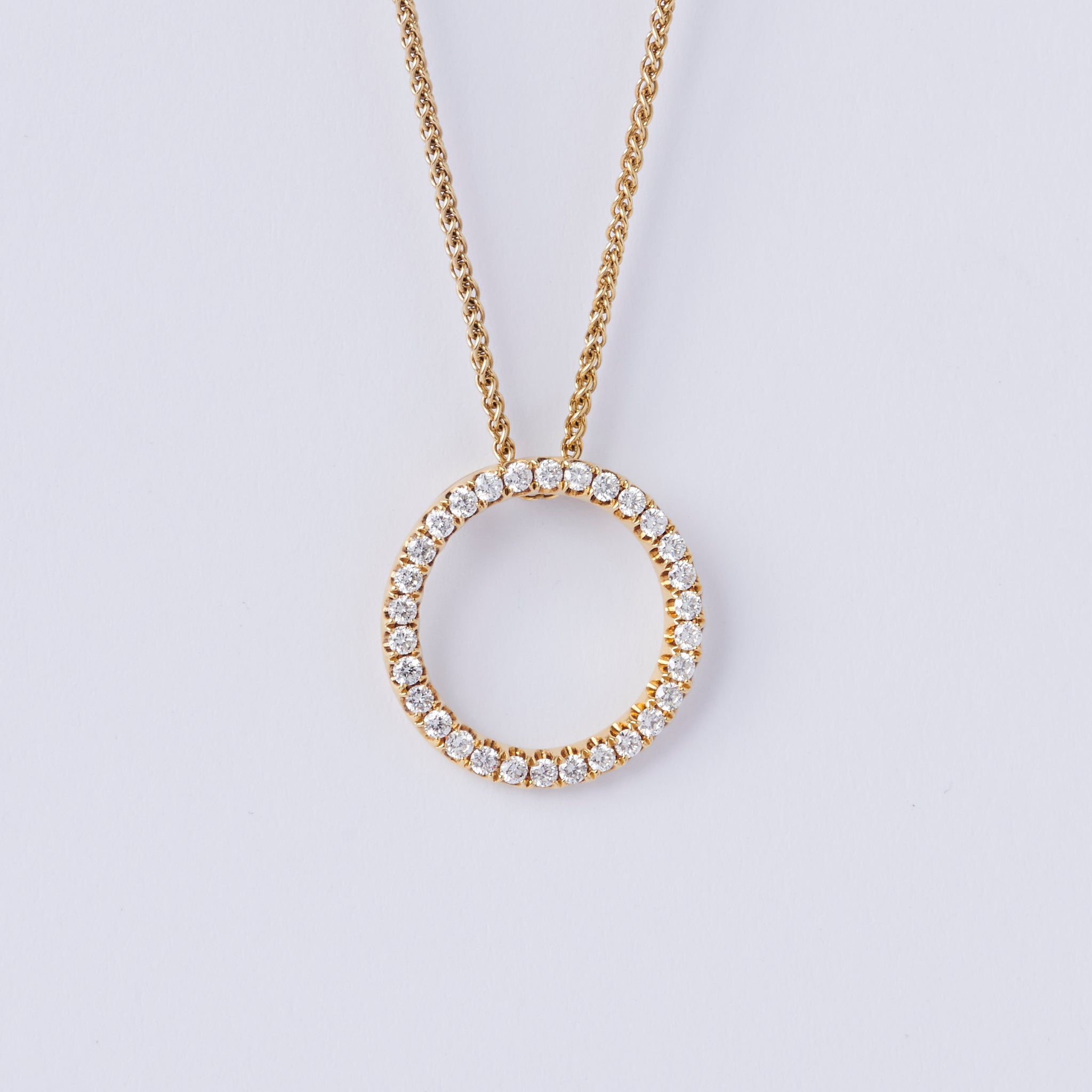 Large Diamond Circle Pendant – Simon West fine jewellery