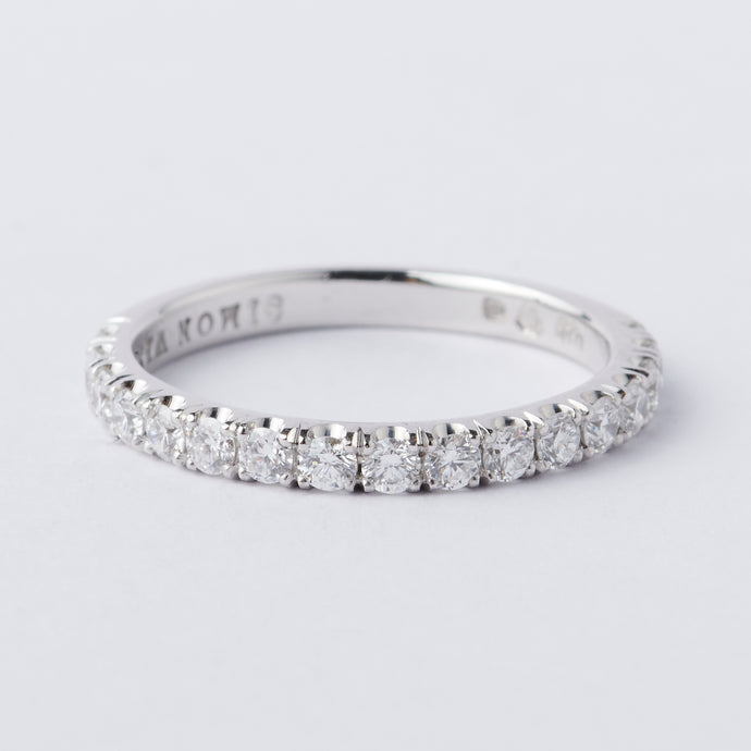 Large White Gold Micro Set Band