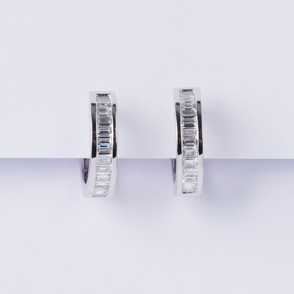 Medium Baguette Hoop Earrings