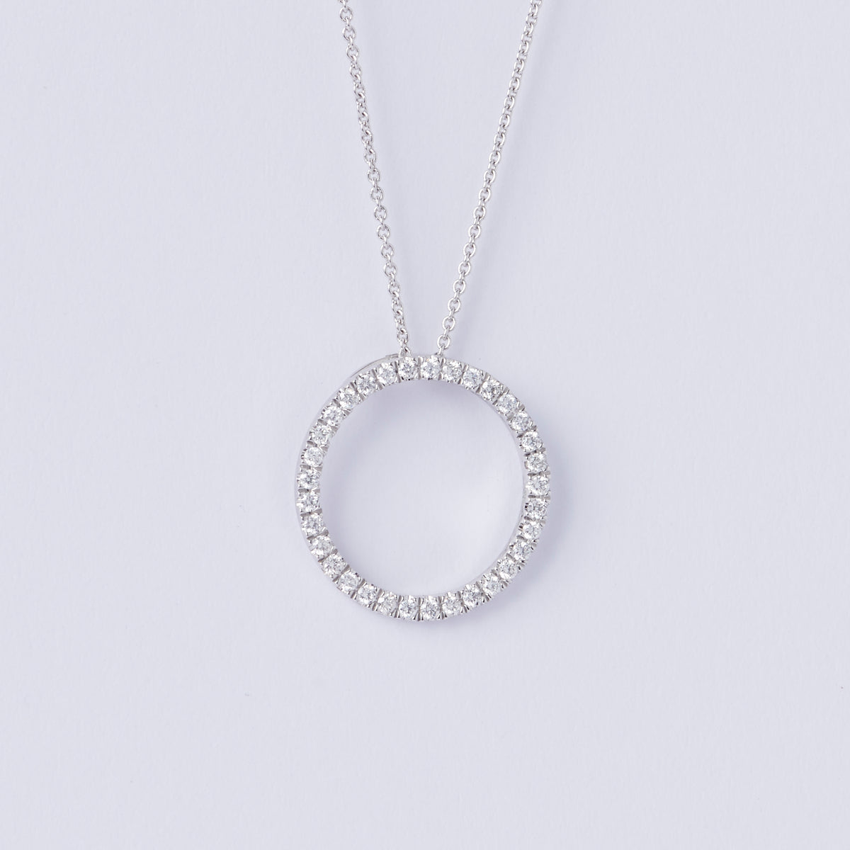 Medium Diamond Circle Pendant