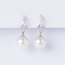Load image into Gallery viewer, Pearl &amp; Diamond Earrings