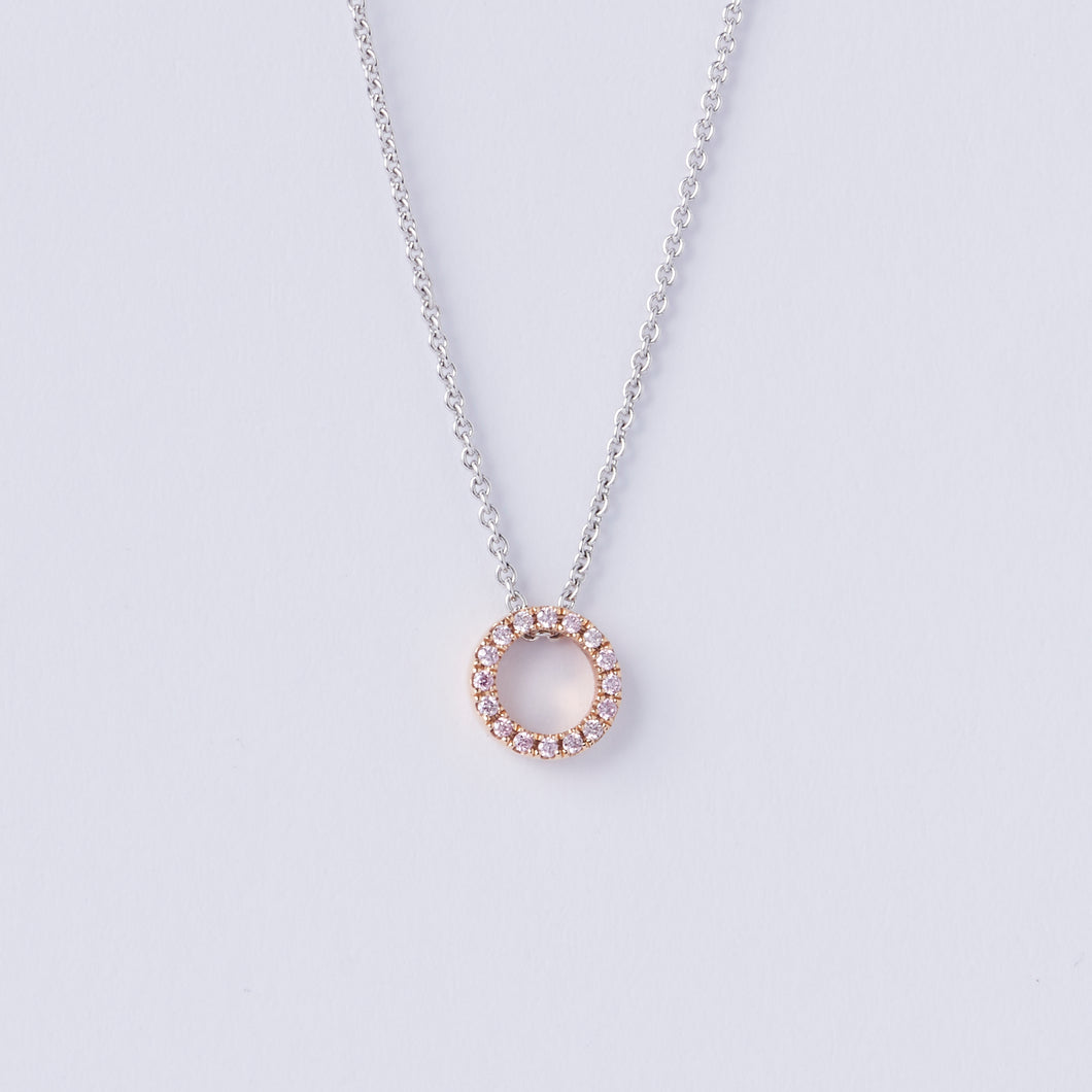 Petite Pink Diamond Circle Pendant
