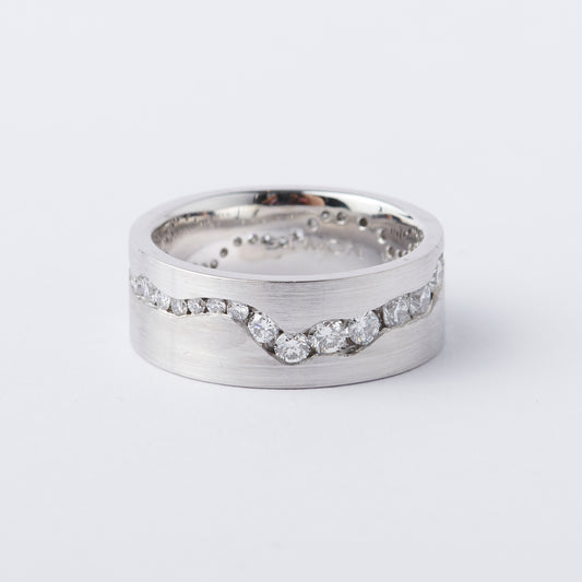 White Gold Strata ring