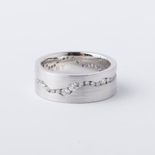 White Gold Strata ring