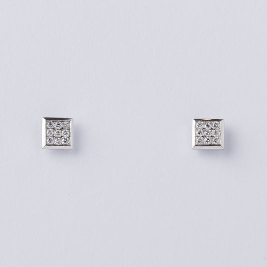 Pave Princess Stud Earrings