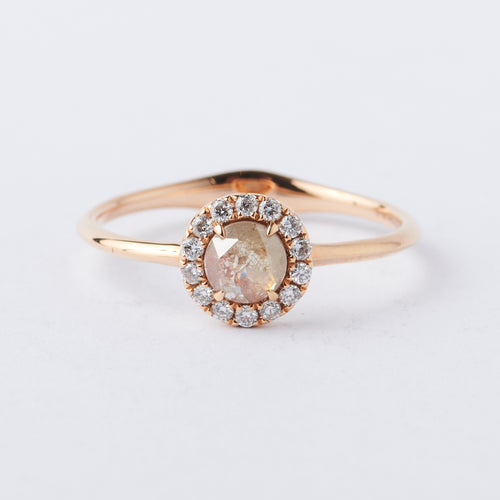 Rose Cut Diamond Halo Ring