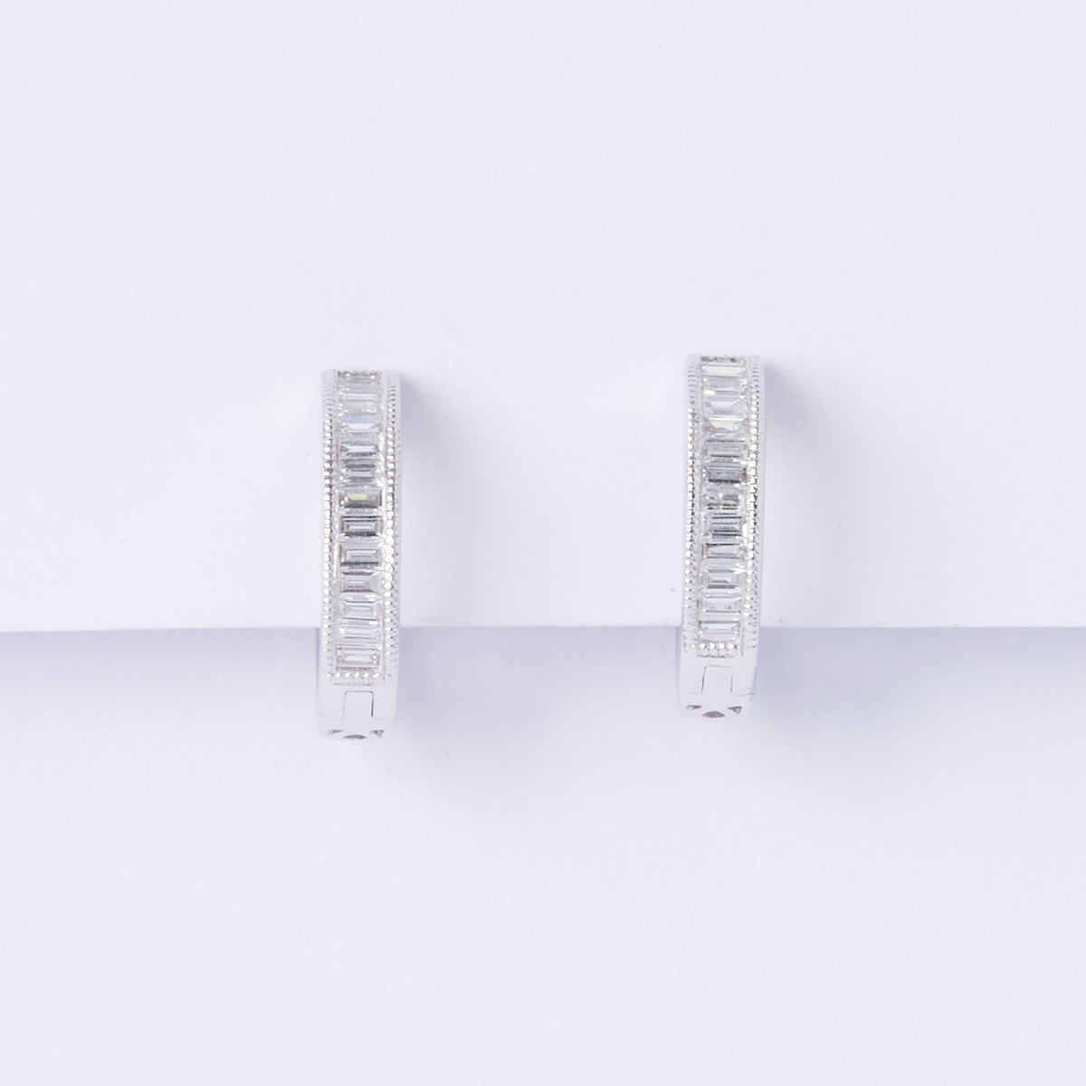 Small Baguette Hoop Earrings