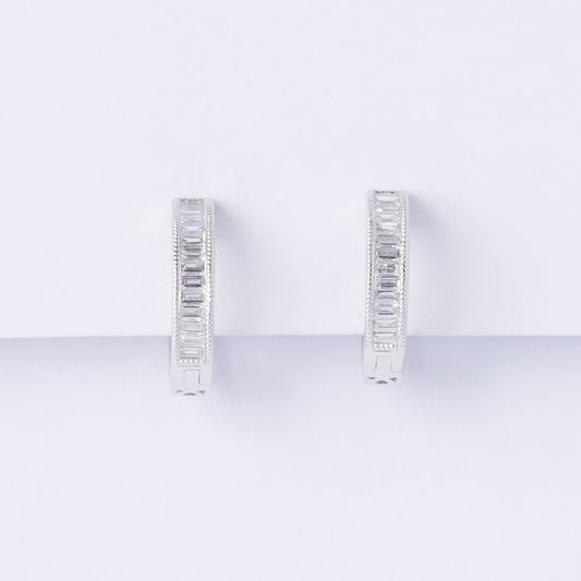Small Baguette Hoop Earrings