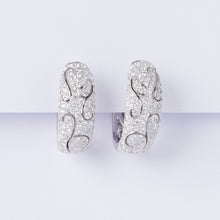 Load image into Gallery viewer, Swirl Diamond Huggie Earrings