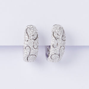 Swirl Diamond Huggie Earrings