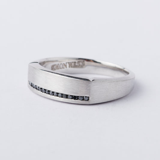 White Gold and Black Diamond Row Band