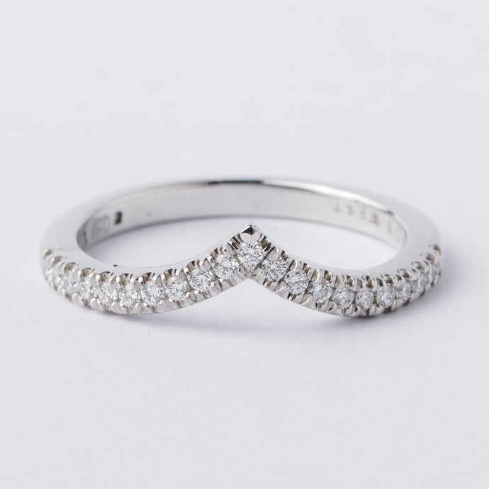 White Gold Chevron Band