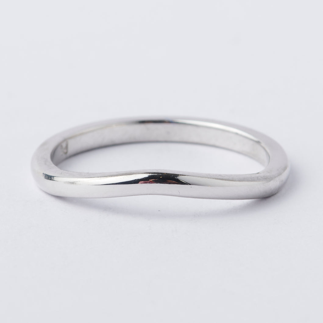White Gold Curved Band